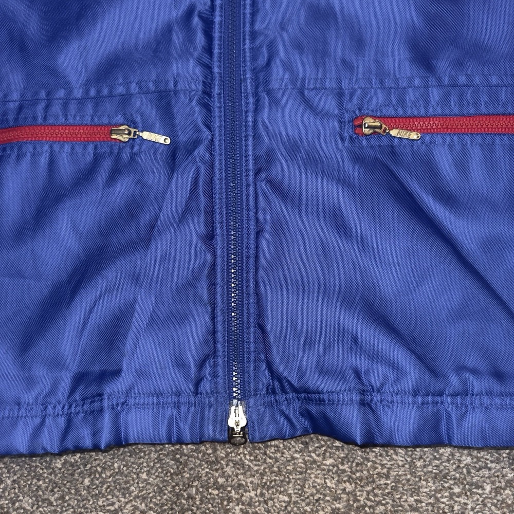 Vintage Nike Jacket Mens Medium Blue Red Ski Snow Windbreaker 90s YKK 95 - Picture 10 of 16
